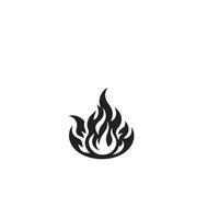brand flamma silhuett på vit bakgrund. brand flamma logotyp vektor