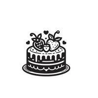 Kuchen Silhouette Illustration. Kuchen Logo auf Weiß Hintergrund. vektor
