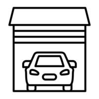 bil garage linje ikon vektor
