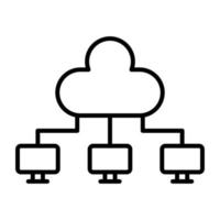 Cloud-Computing-Liniensymbol vektor
