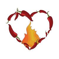 illustration av chili hjärta vektor