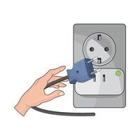 illustration av elektrisk uttag och plugg vektor