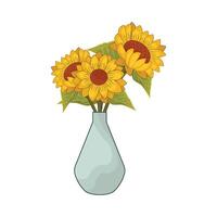 Illustration von Sonnenblume im Vase vektor