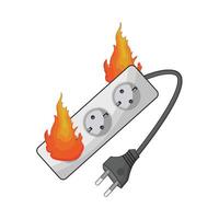 Illustration von elektrisch Steckdose Feuer vektor