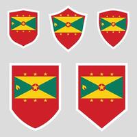 grenada flagga uppsättning skydda ram vektor