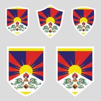 Tibet einstellen Schild Rahmen vektor
