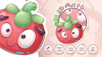Tomate Karikatur Charakter. süß Gemüse. Illustration zum Kinder vektor