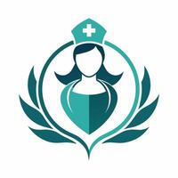 illustration av medicinsk sjuksköterska logotyp ikon vektor