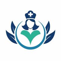 Illustration von medizinisch Krankenschwester Logo Symbol vektor