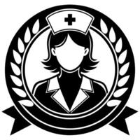 illustration av medicinsk sjuksköterska logotyp ikon vektor