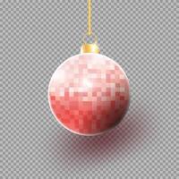 realistisch Pixel-Stil 3d Weihnachten Ball zum Weihnachten Ornament vektor
