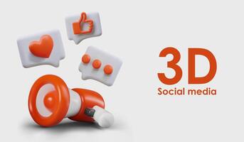 3d begrepp av social media, digital marknadsföring. modern reklam vektor
