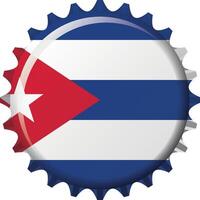National Flagge von Kuba auf ein Flasche Deckel. Illustration vektor