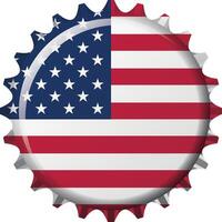 National Flagge von vereinigt Zustände von Amerika auf ein Flasche Deckel. Illustration vektor