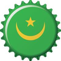 nationell flagga av mauretanien på en flaska keps. illustration vektor