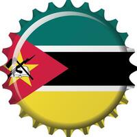 National Flagge von Mozambique auf ein Flasche Deckel. Illustration vektor