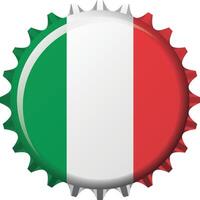 National Flagge von Italien auf ein Flasche Deckel. Illustration vektor