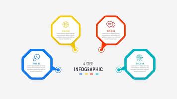 fyra steg infographic element design mall för presentation. bearbeta diagram och presentationer steg, arbetsflöde layout, baner, strömma Diagram, info grafisk illustration. vektor