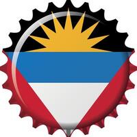 National Flagge von Antigua und Barbuda auf ein Flasche Deckel. Illustration vektor