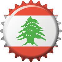 National Flagge von Libanon auf ein Flasche Deckel. Illustration vektor