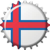 National Flagge von Färöer Inseln auf ein Flasche Deckel. Illustration vektor