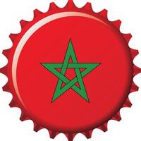 nationell flagga av marocko på en flaska keps. illustration vektor