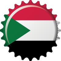 National Flagge von Sudan auf ein Flasche Deckel. Illustration vektor