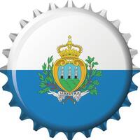 National Flagge von san Marino auf ein Flasche Deckel. Illustration vektor