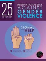 Internationaler Tag gegen geschlechtsspezifische Gewalt, 25. November. Signal für Hilfe, sos. Internationaler Tag zur Beseitigung von Gewalt gegen Frauen. 25. November. wir sind gleich. vektor