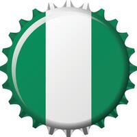 National Flagge von Nigeria auf ein Flasche Deckel. Illustration vektor