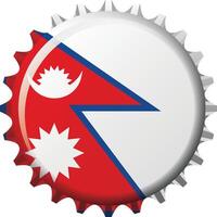 National Flagge von Nepal auf ein Flasche Deckel. Illustration vektor