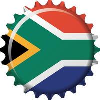 National Flagge von Süd Afrika auf ein Flasche Deckel. Illustration vektor