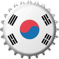 National Flagge von Süd Korea auf ein Flasche Deckel. Illustration vektor