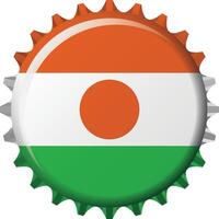National Flagge von Niger auf ein Flasche Deckel. Illustration vektor