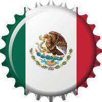 nationell flagga av mexico på en flaska keps. illustration vektor