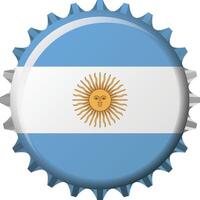 National Flagge von Argentinien auf ein Flasche Deckel. Illustration vektor