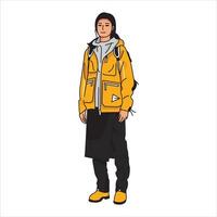 Illustrator Outfit Gelb Jacke vektor