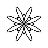 enkel form mandala blommor, abstrakt blommig element, meditativ blomma motiv. blomma tecken och symbol. vektor