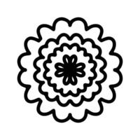 enkel form mandala blommor, abstrakt blommig element, meditativ blomma motiv. blomma tecken och symbol. vektor