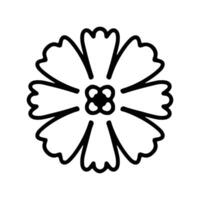 enkel form mandala blommor, abstrakt blommig element, meditativ blomma motiv. blomma tecken och symbol. vektor