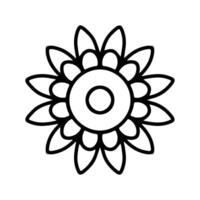 enkel form mandala blommor, abstrakt blommig element, meditativ blomma motiv. blomma tecken och symbol. vektor