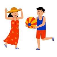 Sommer- Urlaub Menschen Illustration vektor