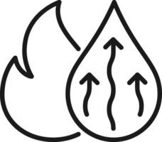 Wasser Heizung Symbol Feuer und fallen Wasser Symbol vektor