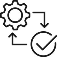 Ausrüstung und prüfen Kennzeichen Symbol. Qualität Steuerung Illustration. vektor