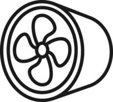 Luft liefern und Auspuff Luft liefern Ventilator Symbol. Leitung Anwendungen Illustration. vektor