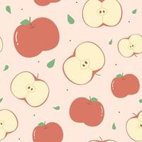 sömlös mönster med äpple frukt vektor