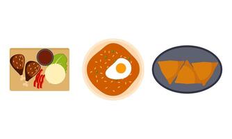 asiatisch Küche. ein Menge von anders Meeresfrüchte Logo vektor