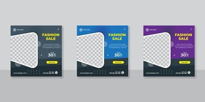 redigerbara inläggsmall banners för sociala medier för digital marknadsföring. marknadsföring varumärke mode vektor