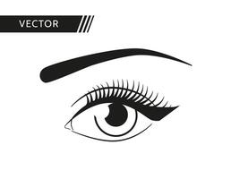 schön Auge Symbol. Eyeliner bilden einfach eben Illustration vektor