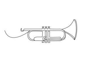 trumpet vind musikalisk instrument objekt linje minimalistisk konst vektor